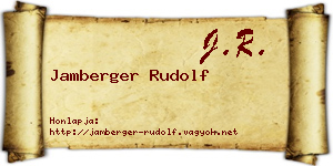 Jamberger Rudolf névjegykártya